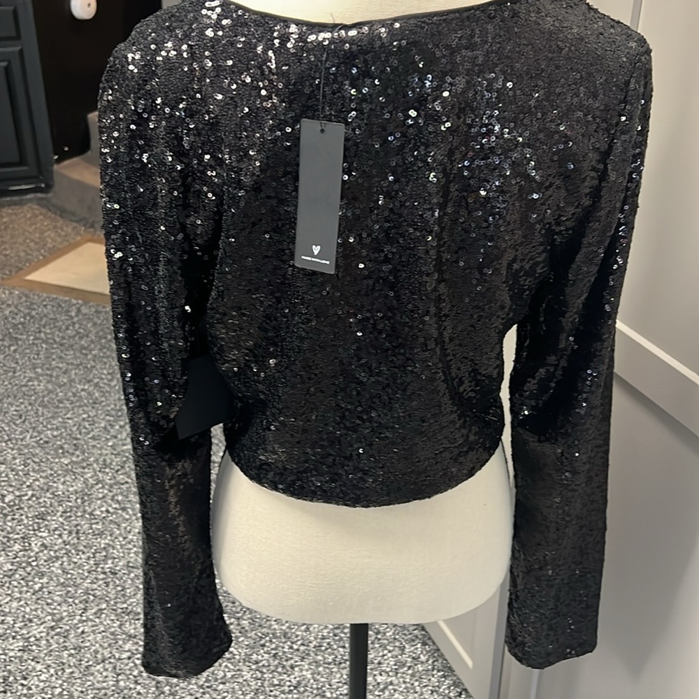 Black Sequin Top - image 2